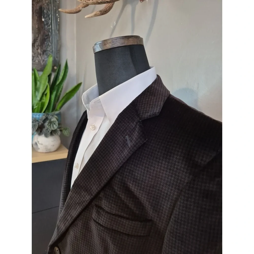 Jones New York Mens Sports Coat 42S Dark Brown Velvet 2 Button Blazer J701